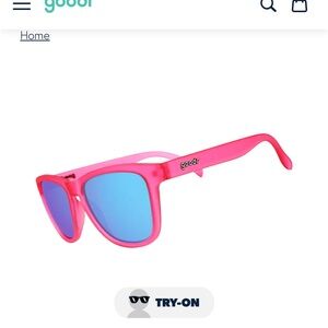 Pink Sunglasses with Blue Lenses